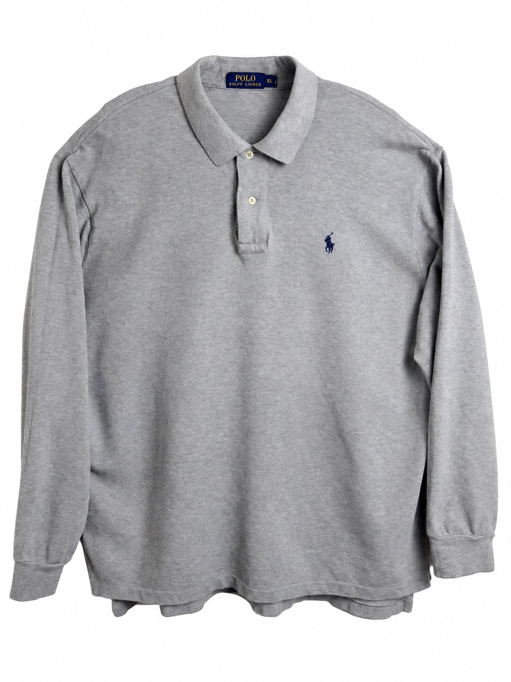 Polo Ralph Lauren Men’s XL Gray Long Sleeve Polo Shirt 100% Cotton Pony Logo